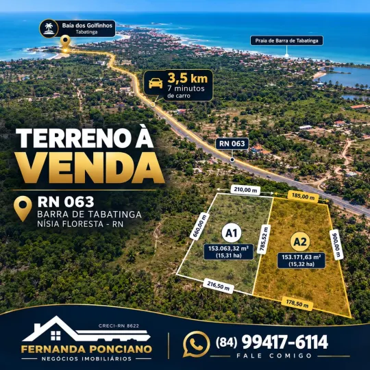 TERRENO À VENDA | BARRA DE TABATINGA I ÁREA DE 15,32 HECTARES – NÍSIA FLORESTA/RN - foto 2
